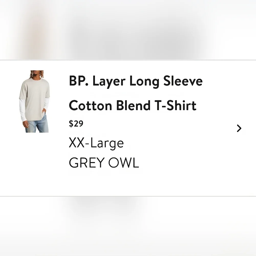 BP. Layered Look Long Sleeve Cotton Blend T-Shirt - Size 2XL